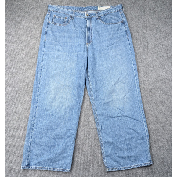 Rag & Bone Lori Mid Rise Crop Jeans Womens 32 Featherweight Wide Leg Relaxed - Picture 1 of 9